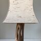 Vintage openwork wood lamp annees 60