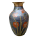 Vintage brass vase with cloisonné enamel floral decoration