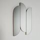 Sculptural wall mirror with brass edges, Italy, 1970s