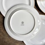 6 A. Vignaud dinner plates in gilded Limoges porcelain - Pavillon Dam