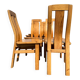 8 brutalist pine chairs, 1970s