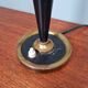 Black lacquered metal table lamp with satin white glass, 1950s.