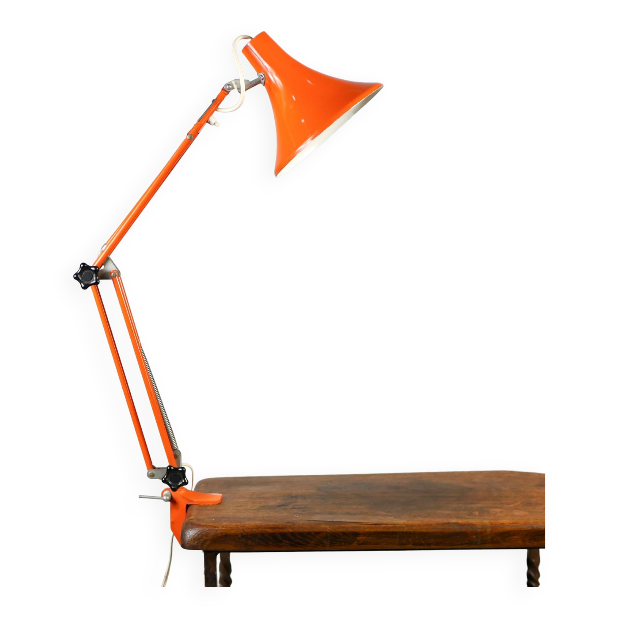 Orange Luxo style architect lamp