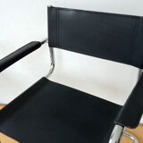 Leather and chrome armchair from the 70s/80s