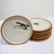Series of 10 vintage stoneware plates by Madeleine Brault for the Poterie de la Colombe