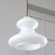 Mid-century italian green glass & brass pendant lamp