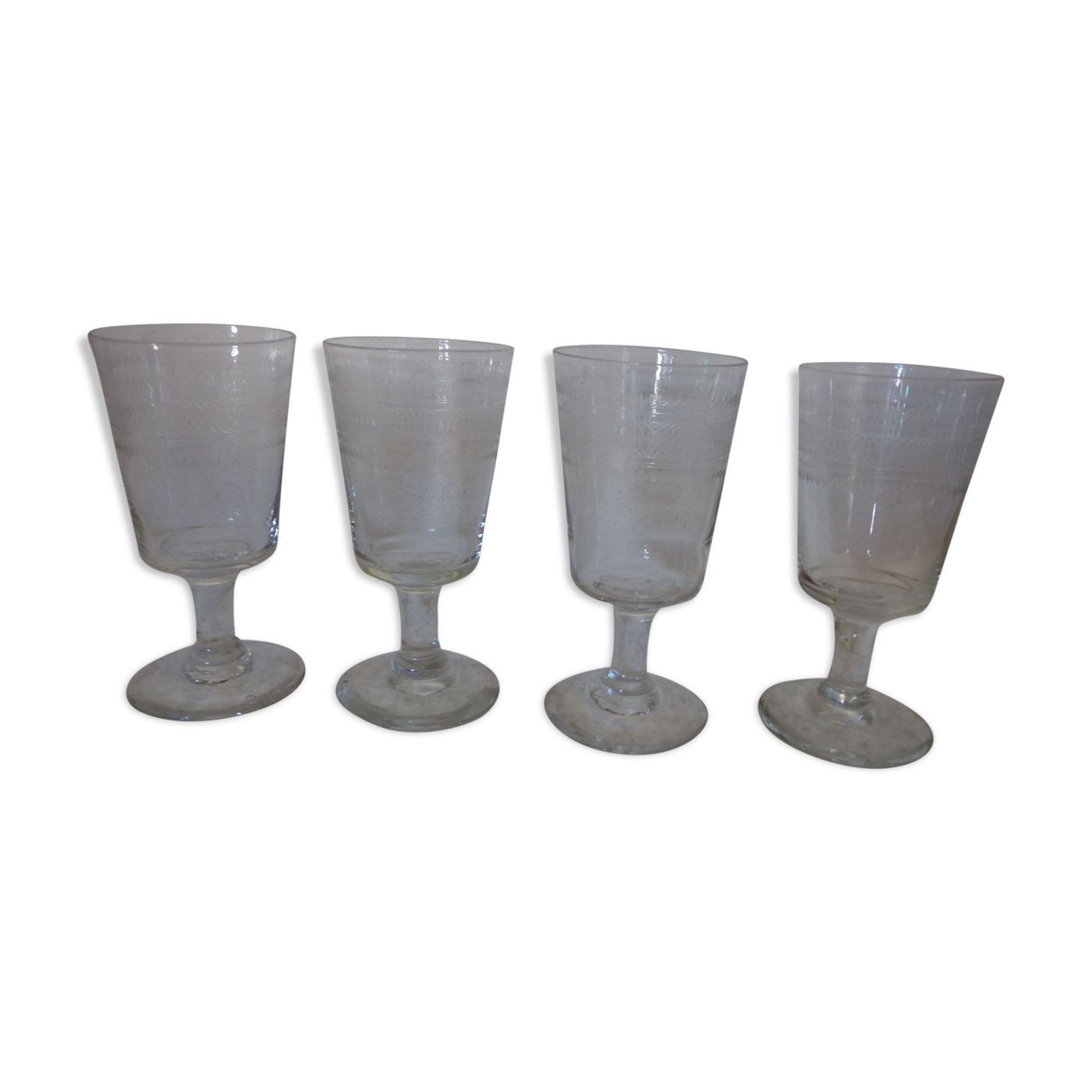 4 chiselled glasses  50s