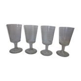 4 chiselled glasses  50s