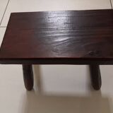 Step footrest solid wood vintage brutalist stool