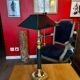 Large Empire Bouillotte Lamp in Brass and Lacquered Sheet Metal Restored - H6