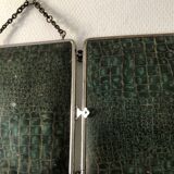 Triptych mirror barber-fir tree 27x58 vintage 1930