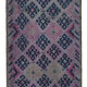 Hand-knotted wool turkish purple runner carpet 95 cm x 406 cm