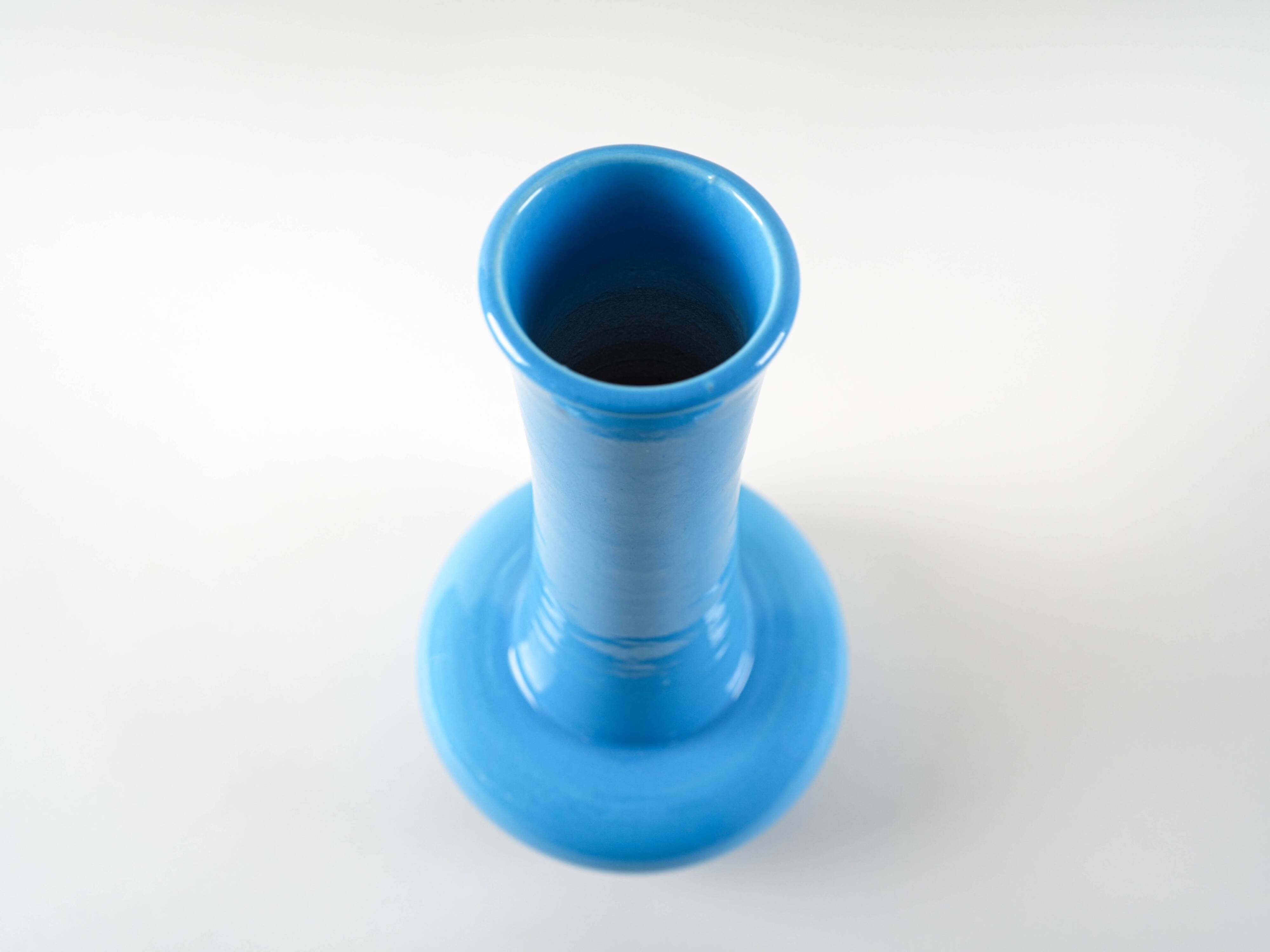 Blue ceramic vase, Danish design, 1970s, made in Denmark