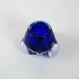 Cobalt glass candlestick, Italian design, 1960s, made in Italy