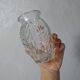 3 vintage molded glass bulbous vases 50s