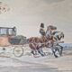 Johnny Audy (active 1840-1880) - Watercolor on paper - "The diligence" - Signed lower right