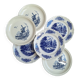 Vintage blue Moulin des Loups dinner plates