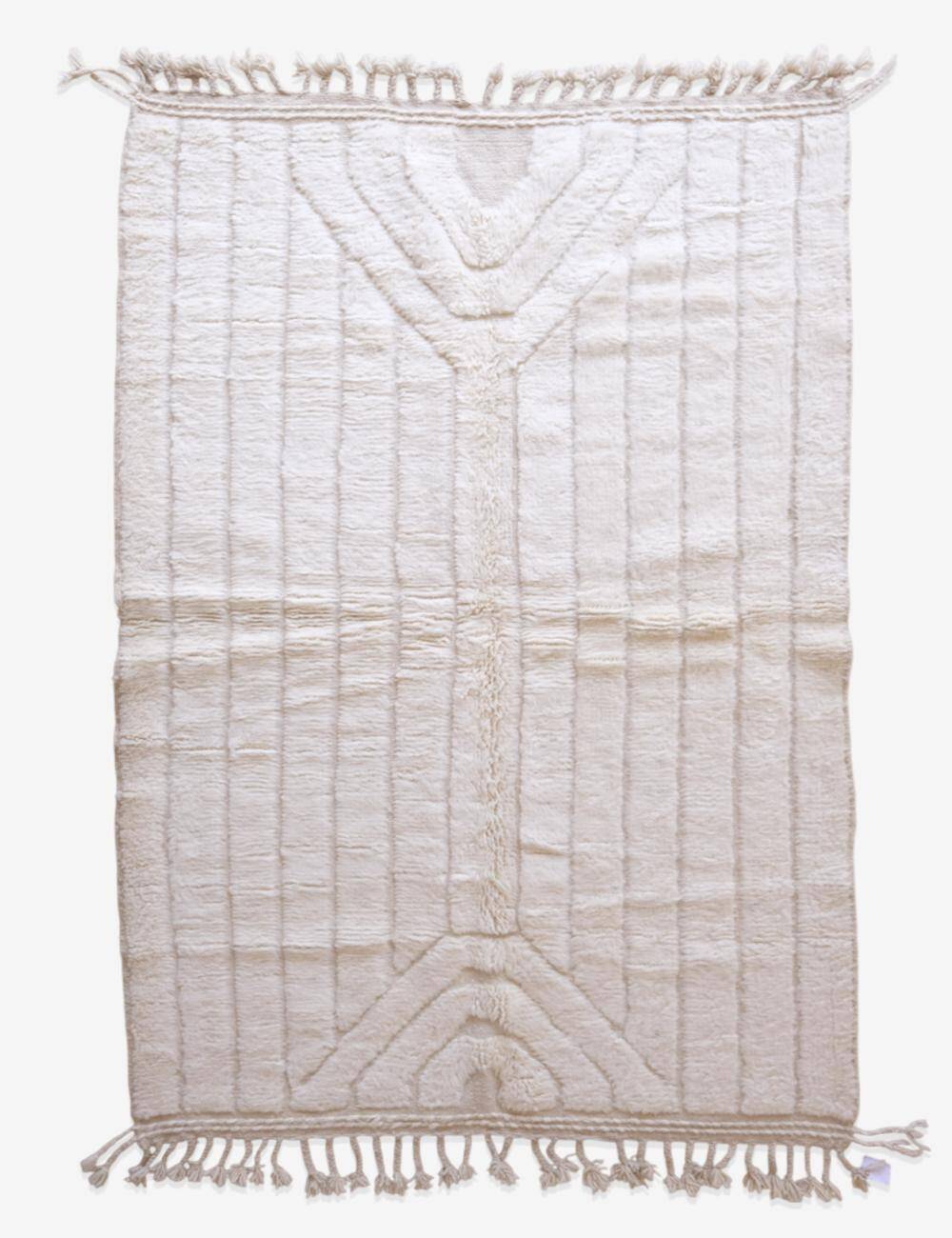 Beni Ouarain White Rug - 253 x 153 cm