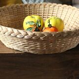 Vintage wicker round basket