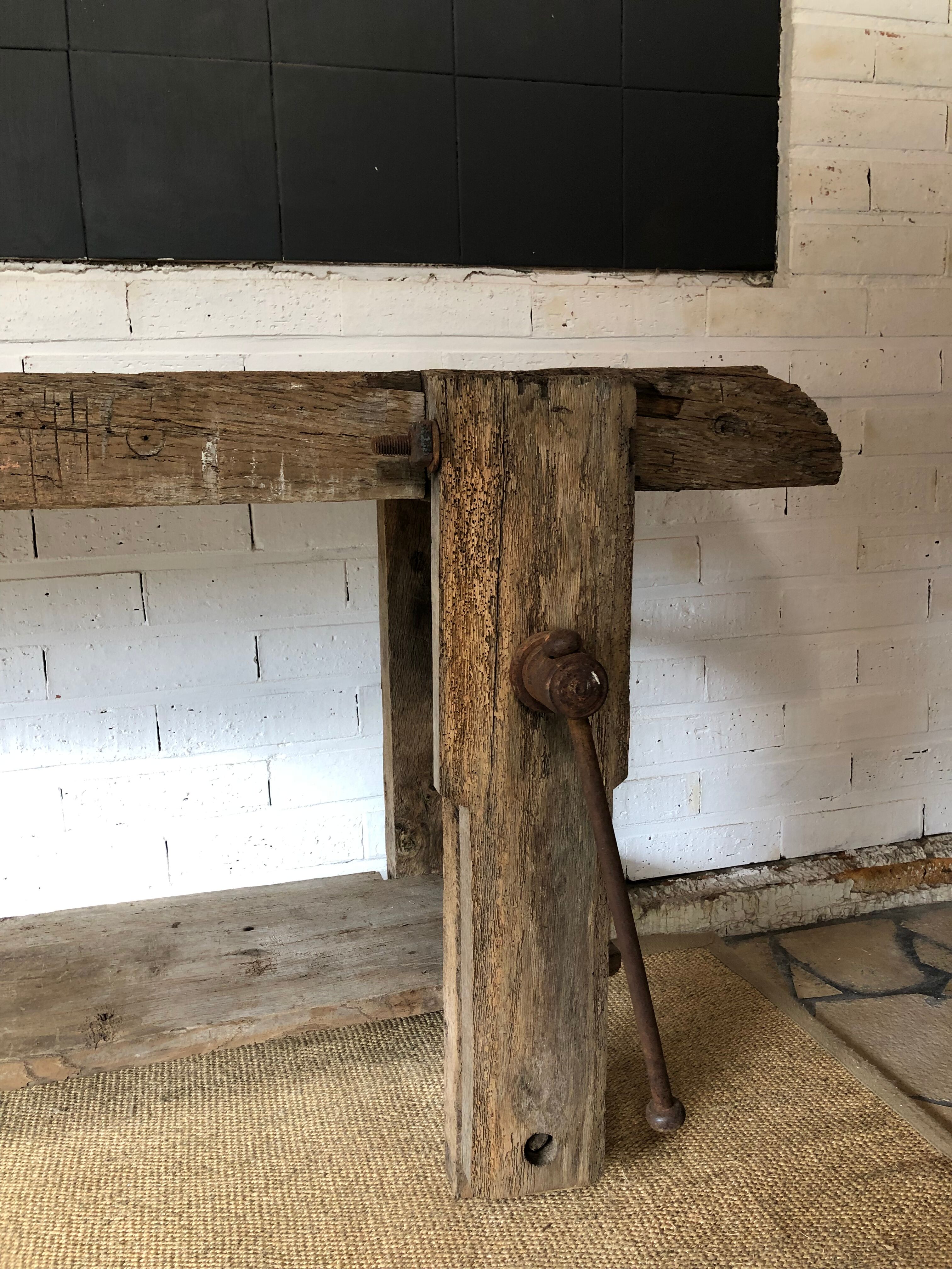 Oak carpenter's workbench