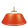 Hanging lamp in red lacquered metal and milky white opal glass 1970s Denmark.