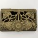 Old brass stamp box, floral decoration - twentieth century