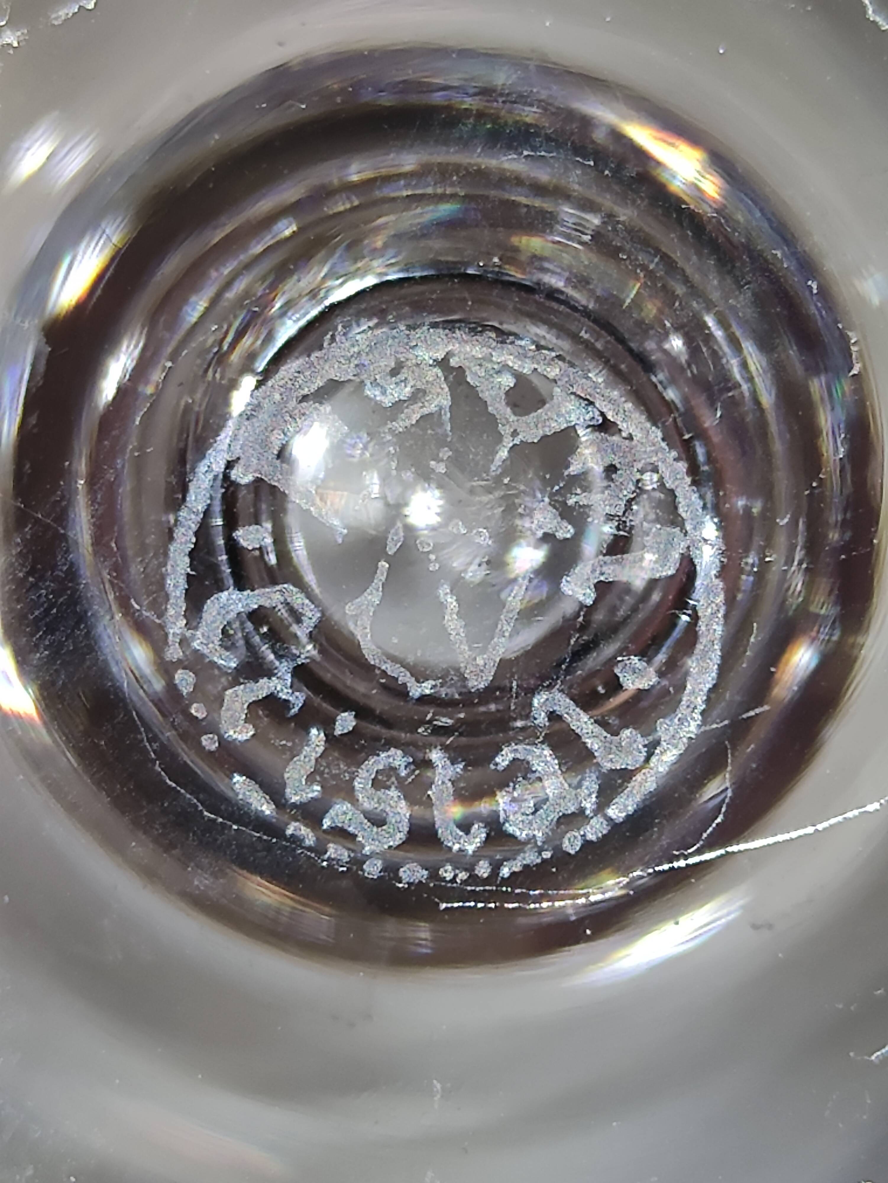 Bayel 6 crystal cognac glasses, stamped