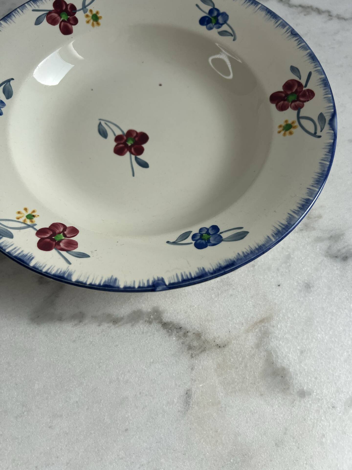 Mary-Lou hand-painted deep plate Digoin Sarreguemines