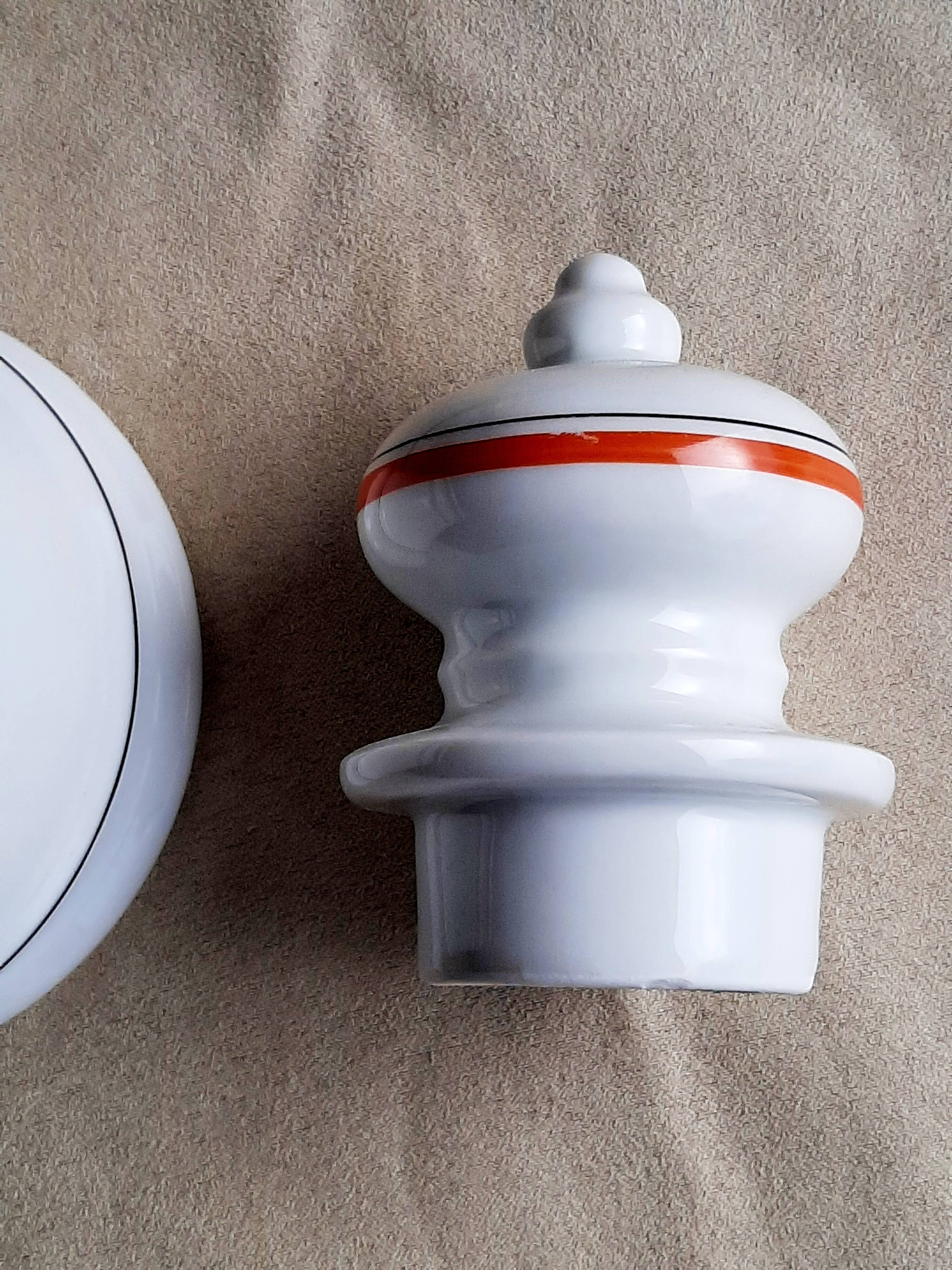 Vintage sugar bowl in Auteuil porcelain bistro service