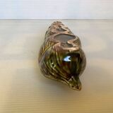 Long ashtray with barbotine shell