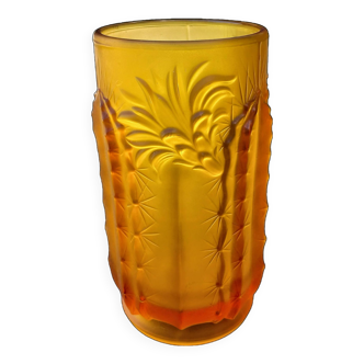 Amber glass Art Deco vase