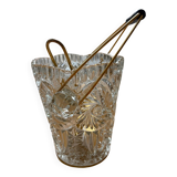 Vintage glass ice bucket and spoon