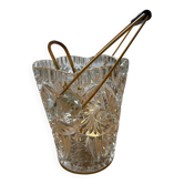 Vintage glass ice bucket and spoon