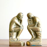 The thinker by Rodin brass bookends 60 years