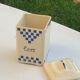 Set of 3 earthenware spice pots geometric pattern art deco period