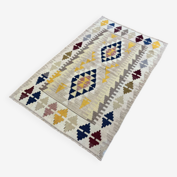 Pastel Handmade Vintage Kilim Rug