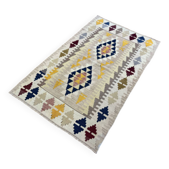 Tapis Kilim Vintage Pastel Fait Main