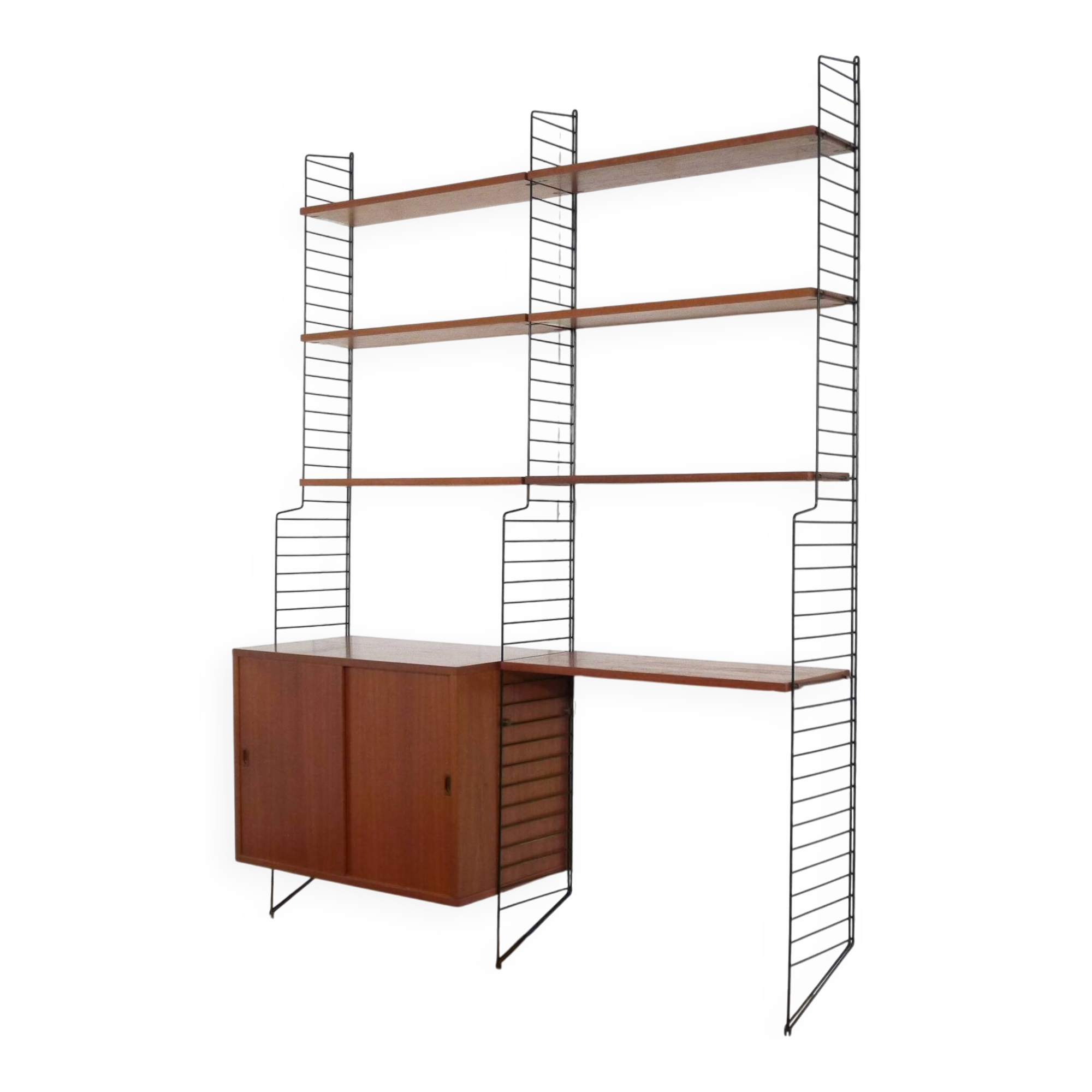 Systeme d'étageres String en teck 1960