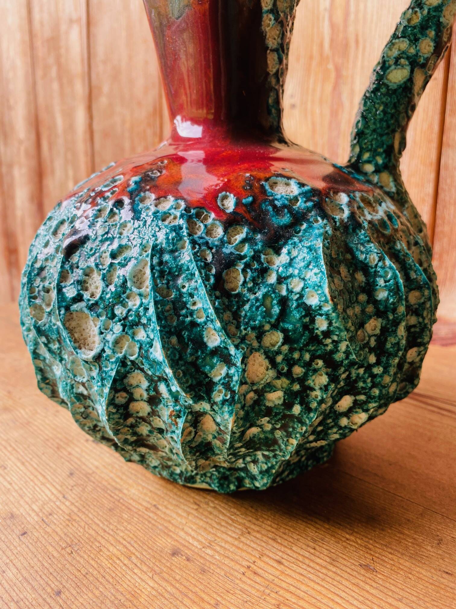 Fat lava vase Vallauris 60s
