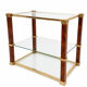 Hollywood Regency Set – Sideboard & coffee table in glass, brass & burl wood