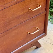 Vintage wooden chest of drawers with tapered legs - 1950s/60s