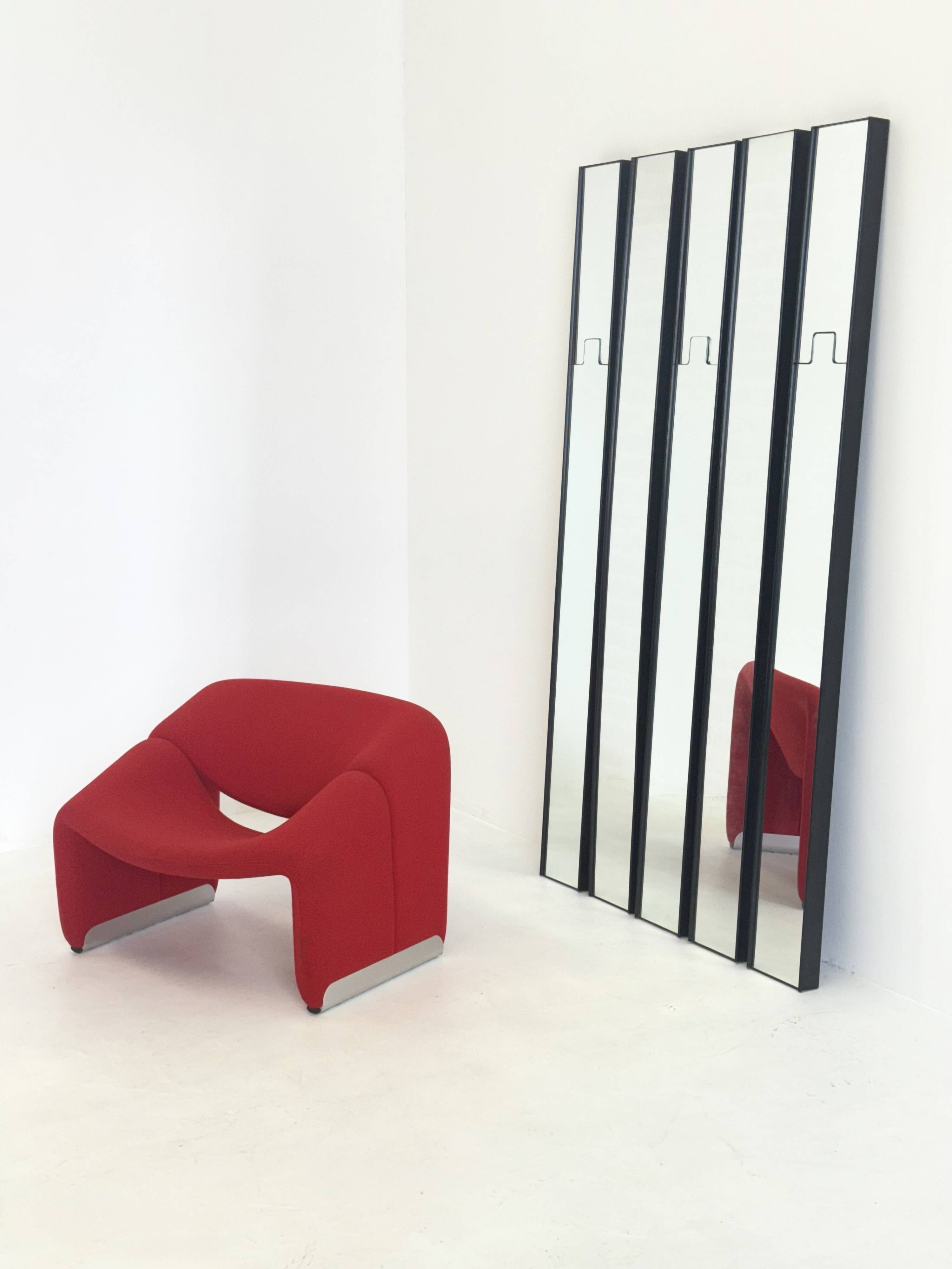 Set of 5 Gronda mirrors by Luciano Bertoncini for Elco