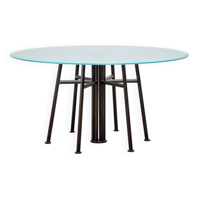 Table à manger ronde géométrique avant-gardiste allemande 1980