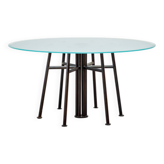 German avant-garde geometric round dining table 1980
