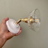 Vintage chiseled glass lampshade wall light - tableware collection -