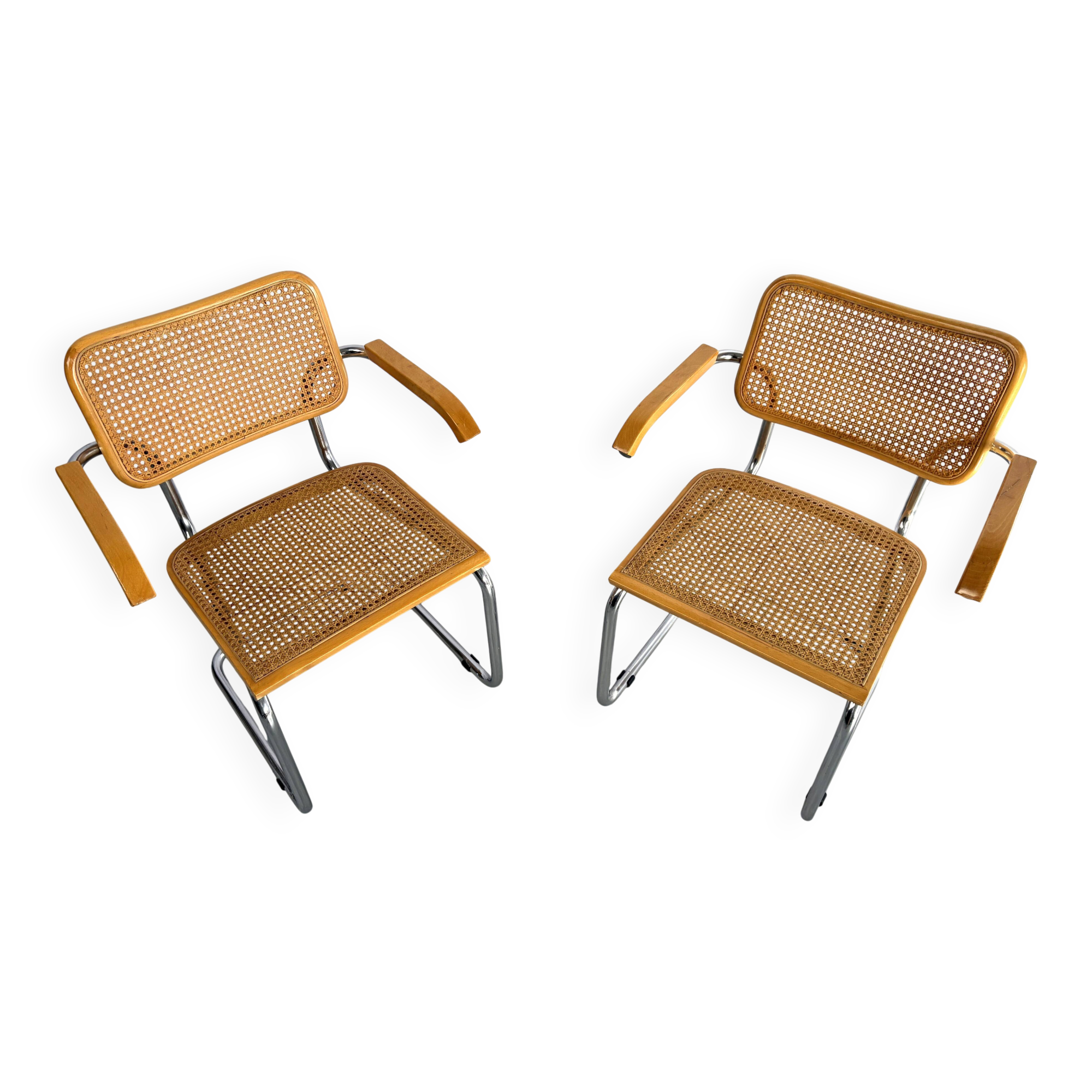Vintage cantilever chairs attributed to Marcel Breuer 'Cesca' chair - 1970s - set of 2