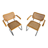 Vintage cantilever chairs attributed to Marcel Breuer 'Cesca' chair - 1970s - set of 2
