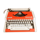 Portable typewriter " Olympia traveller de luxe " , red , in working order