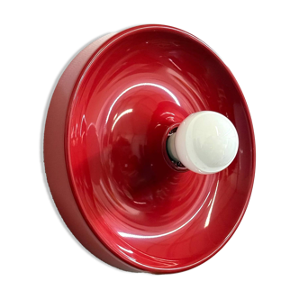 Red space age disc lamp by Enrico Tronconi