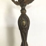 Old gilded bronze lamp base with Louis XV style rocaille decoration